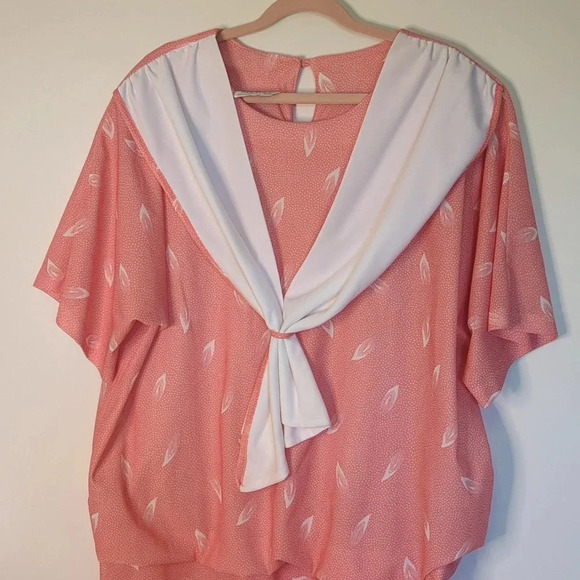 Tradition by Sears Pink/White Plus Size Drop Waist Short Sleeve Midi Dress - Picture 7 of 17